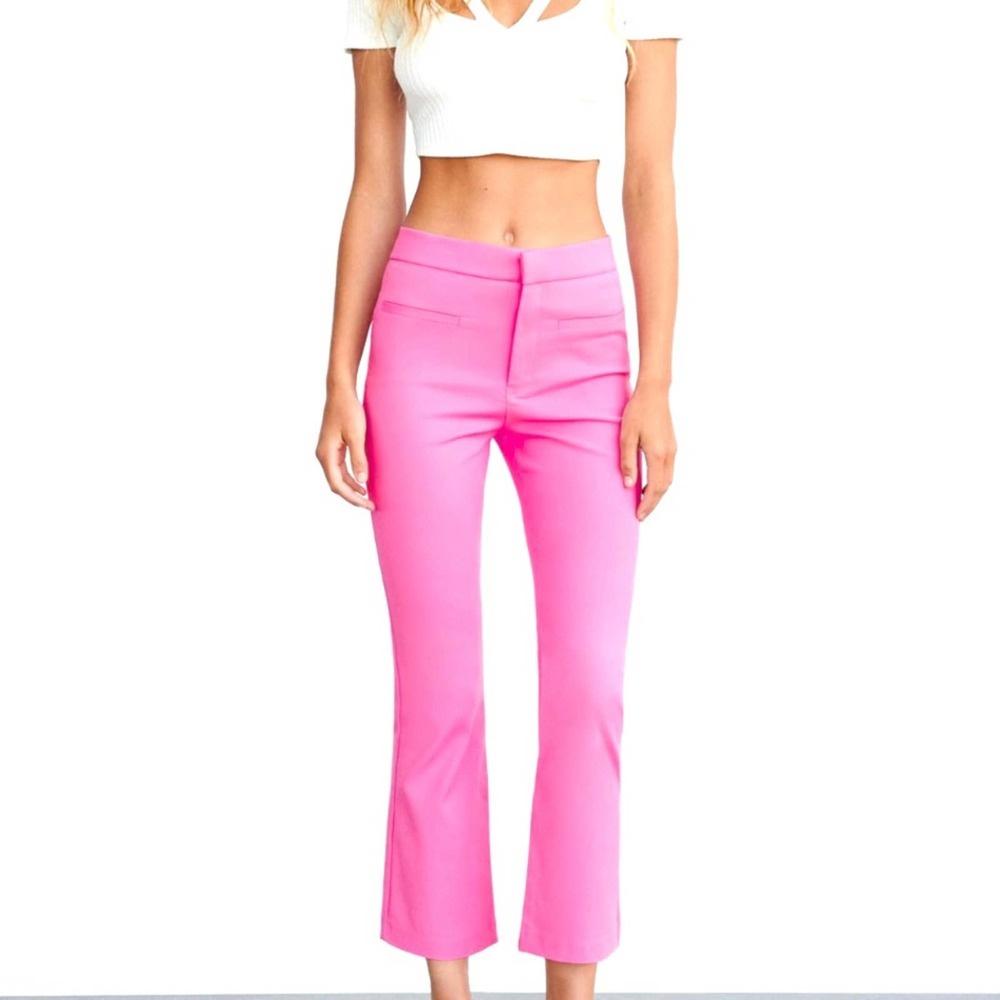 Zara High Waisted Capri Bubble Gum Pink Pants Size XXL